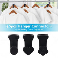 30PCS Closet Clothes Hanger Connector Hook Closet Space Organizer Space Saving