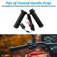 12v Motorcycle Heated Hand Rubber Grips 22mm 7 8'' Handlebar Grip Adjustable Hot