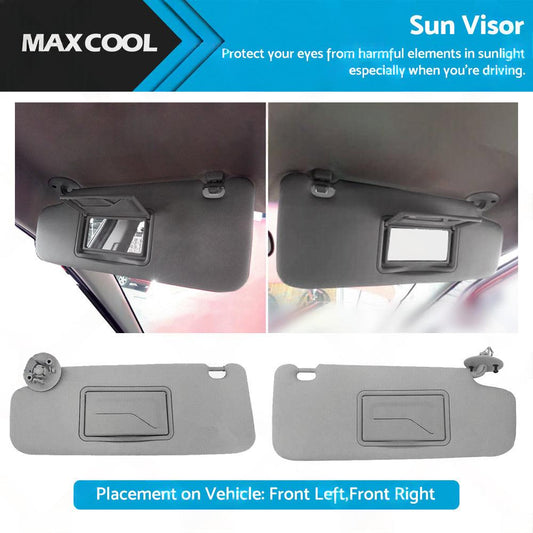 Sun Visor Pair Left & Right Suitable For Holden Barina TM 2011-2018 Grey
