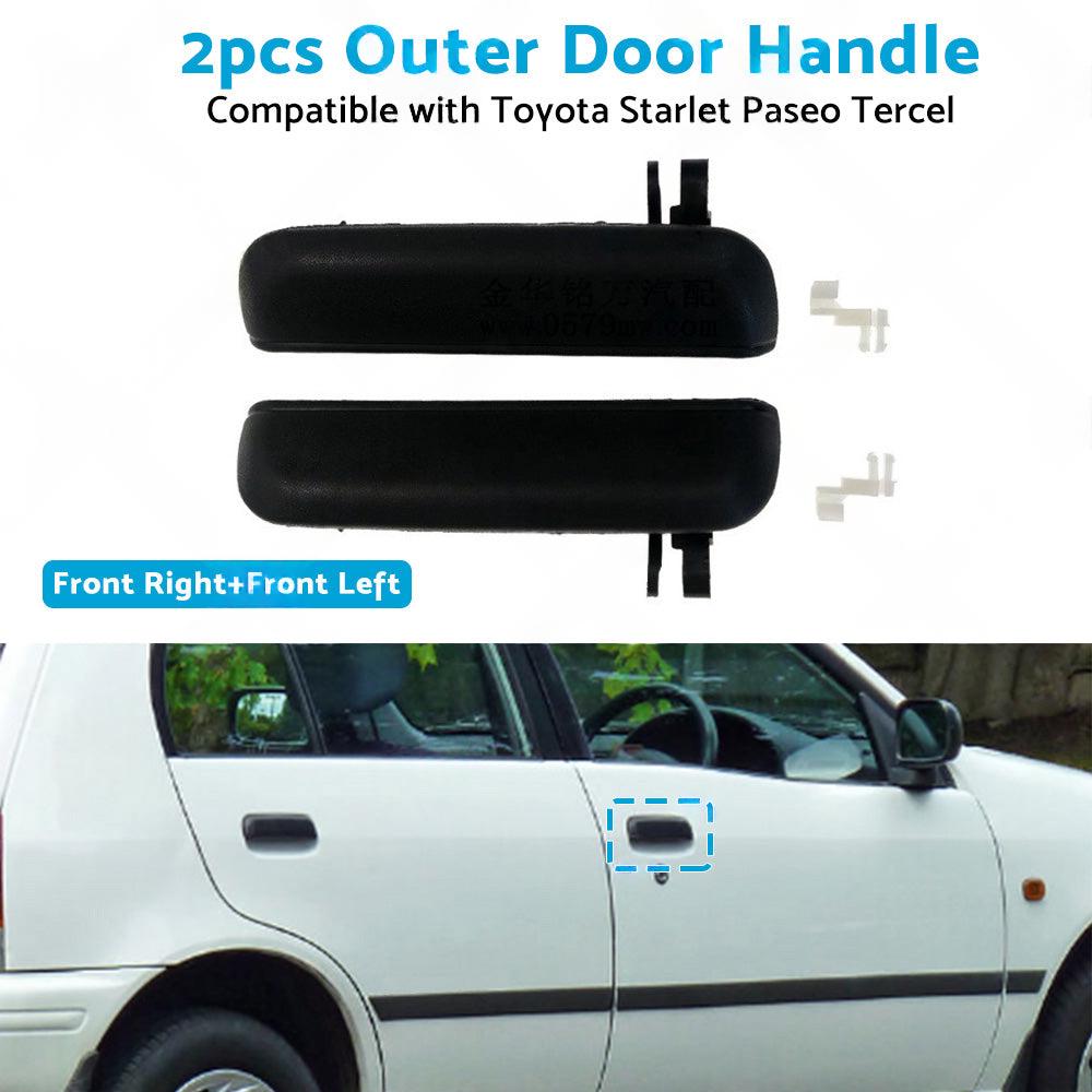 Pair LHRH FRONT Outer Door Handle Suitable For Toyota Starlet EP91 96~99 Black