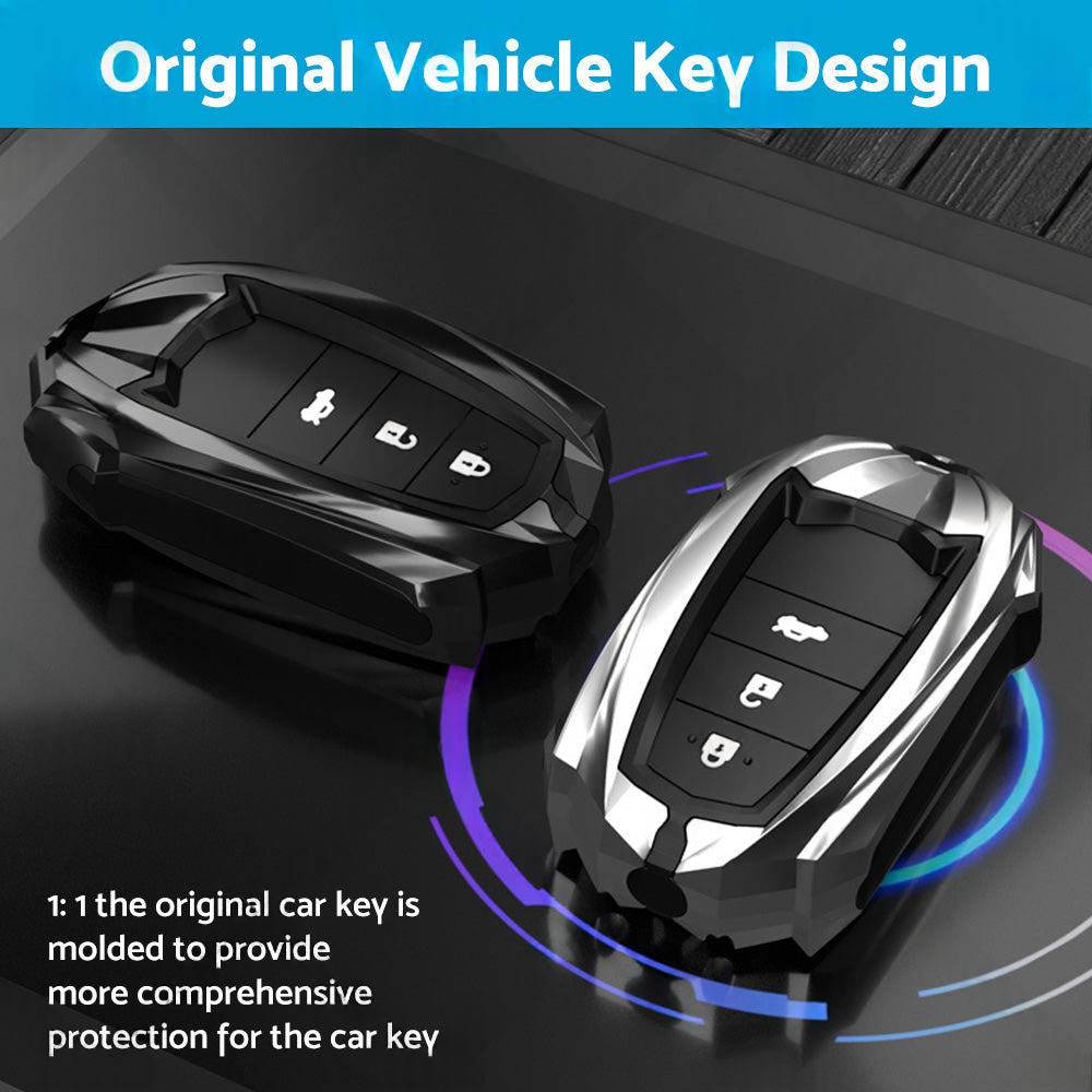 Car Key Cover Silicone Alloy Key Case Protection Suitable for Toyota Vios Yaris
