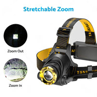 USB-Rechargeable LED Headlamp Flashlight Torch Suitable For Outdoor and Camping, 12,000,000lm
