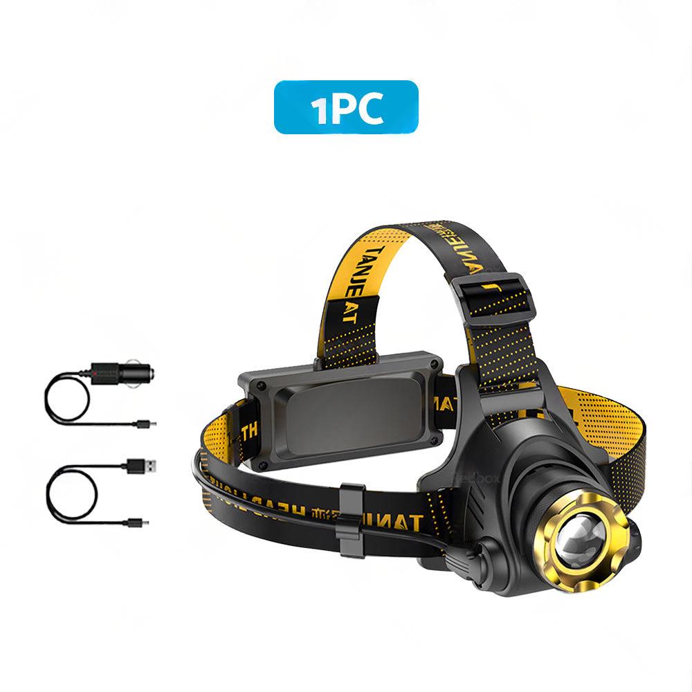 USB-Rechargeable LED Headlamp Flashlight Torch Suitable For Outdoor and Camping, 12,000,000lm