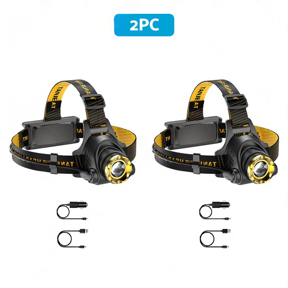USB-Rechargeable LED Headlamp Flashlight Torch Suitable For Outdoor and Camping, 12,000,000lm