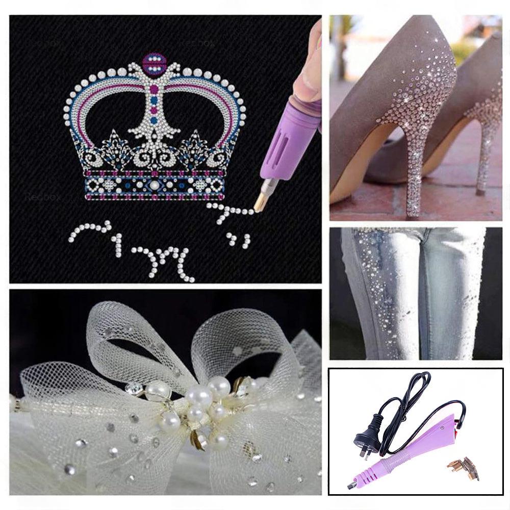 Applicator Wand Heat Gun for Hot fix Hotfix Rhinestone Crystal Tool AU plug