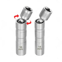 14/16mm Thin Wall Magnetic Swivel Spark Plug Socket 12 Point Removal Tool Suitable For Automotive Engine Maintenance