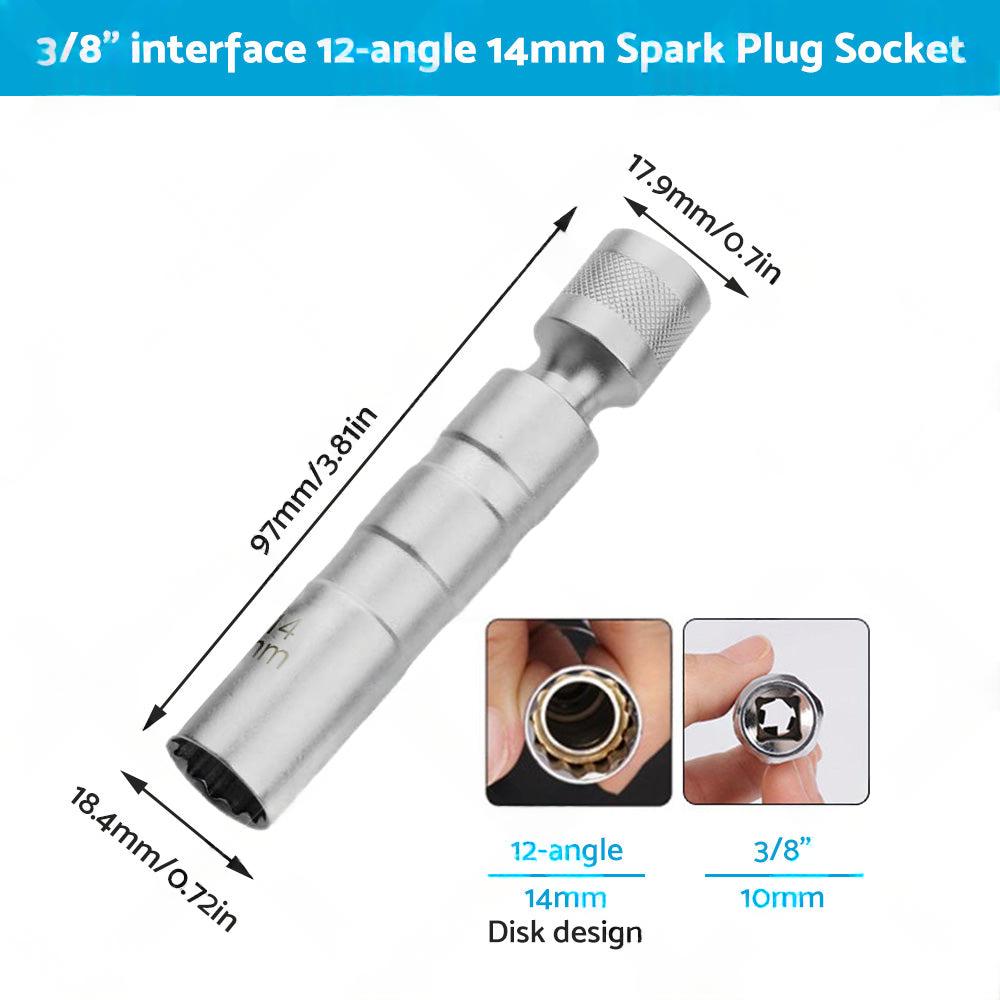 14/16mm Thin Wall Magnetic Swivel Spark Plug Socket 12 Point Removal Tool Suitable For Automotive Engine Maintenance