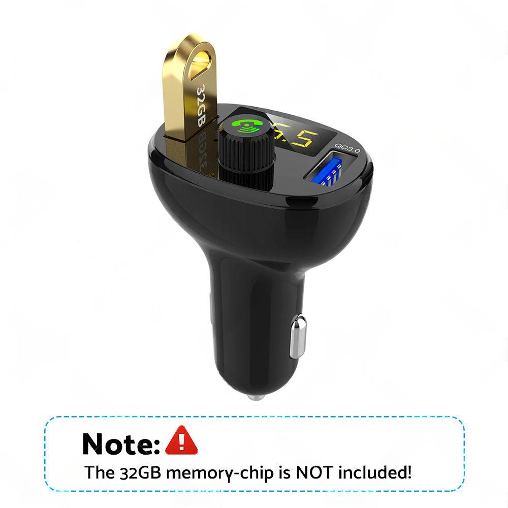 Bluetooth-5. 0 Radio Car Kit Wireless FM Transmitter Dual USB Charger MP3 Player