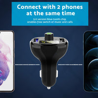Bluetooth-5. 0 Radio Car Kit Wireless FM Transmitter Dual USB Charger MP3 Player