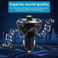 Bluetooth-5. 0 Radio Car Kit Wireless FM Transmitter Dual USB Charger MP3 Player