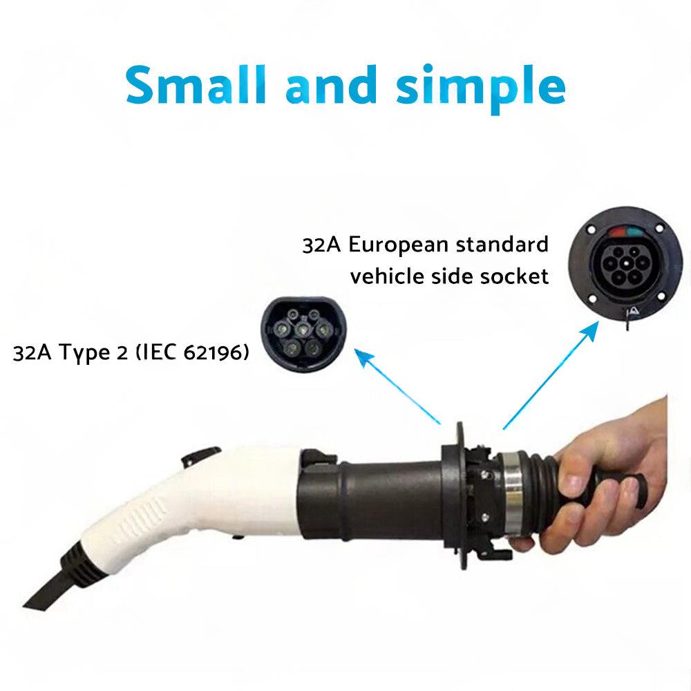 EVSE EV Adaptor 32A J1772 Type 1 to Type 2 Plug EV Adapter, Electric Cars V A3Y2