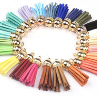 250PCS Keychain Ring Tassels Bulk Colored Leather Tassel Pendants Jewelry DIY