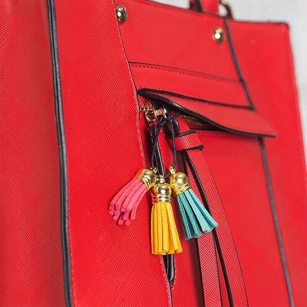 250PCS Keychain Ring Tassels Bulk Colored Leather Tassel Pendants Jewelry DIY