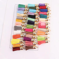 250PCS Keychain Ring Tassels Bulk Colored Leather Tassel Pendants Jewelry DIY