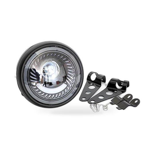 6.5-inch Motorcycle LED Headlight with Spiral Side Mount Bracket Suitable for Ca