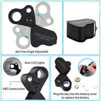60x30mm Pocket Jeweller?¡¥s Eye Loupe Magnifier With LED Light Suitable For Jewelry