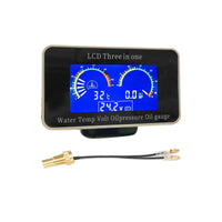 3-in-1 LCD Digital Gauge Suitable For Oil Pressure, Voltage & Water Temperature 12V / 24V Car & Truck