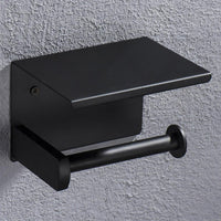 2x Stainless Steel Toilet Paper Roll Holder With Storage Hook & Phone Shelf for Bathroom