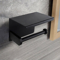 2x Stainless Steel Toilet Paper Roll Holder With Storage Hook & Phone Shelf for Bathroom