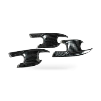 compare product Carbon Fiber Look Door Handle Bowl Strip Covers Suitable for Toyota Kluger