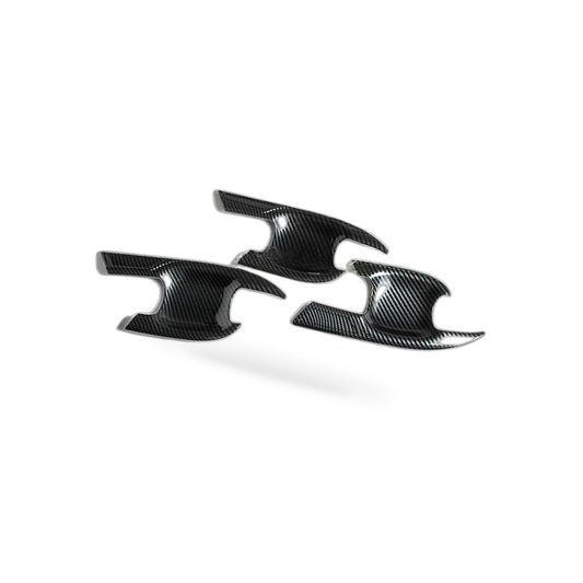 Carbon Fiber Look Door Handle Bowl Strip Covers Suitable for Toyota Kluger