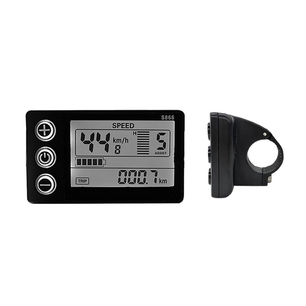 LCD Display Suitable For Electric Bike S866 24V/36V/48V ¡§C Waterproof Plug Fit For Ebike & Scooter