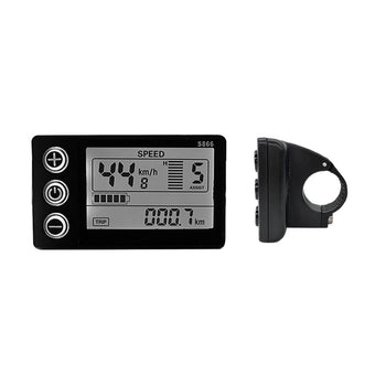 compare product LCD Display Suitable For Electric Bike S866 24V/36V/48V ¡§C Waterproof Plug Fit For Ebike & Scooter