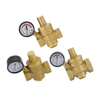 compare product Brass Adjustable Water Pressure Reducing Valve with Gauge DN15 / DN20 / DN25