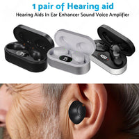 1 Pair Digital Rechargeable Hearing Aids In Ear Enhancer Sound Voice Amplifier