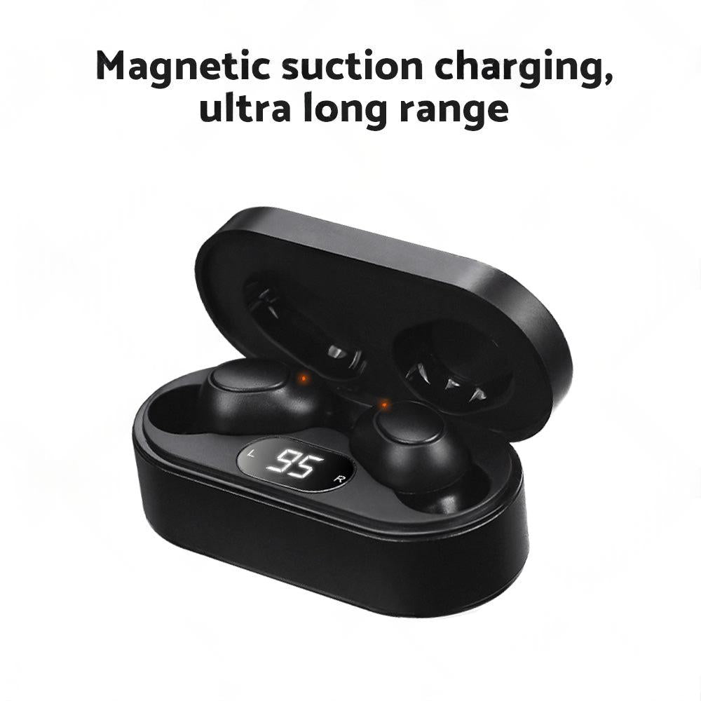 1 pair of digital rechargeable hearing aids, voice amplifier – Silver + Black, in-ear sound amplifiers