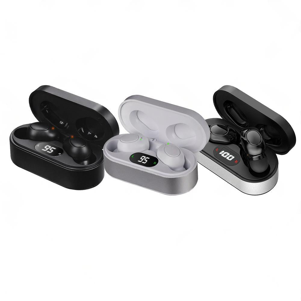 1 pair of digital rechargeable hearing aids, voice amplifier – Silver + Black, in-ear sound amplifiers