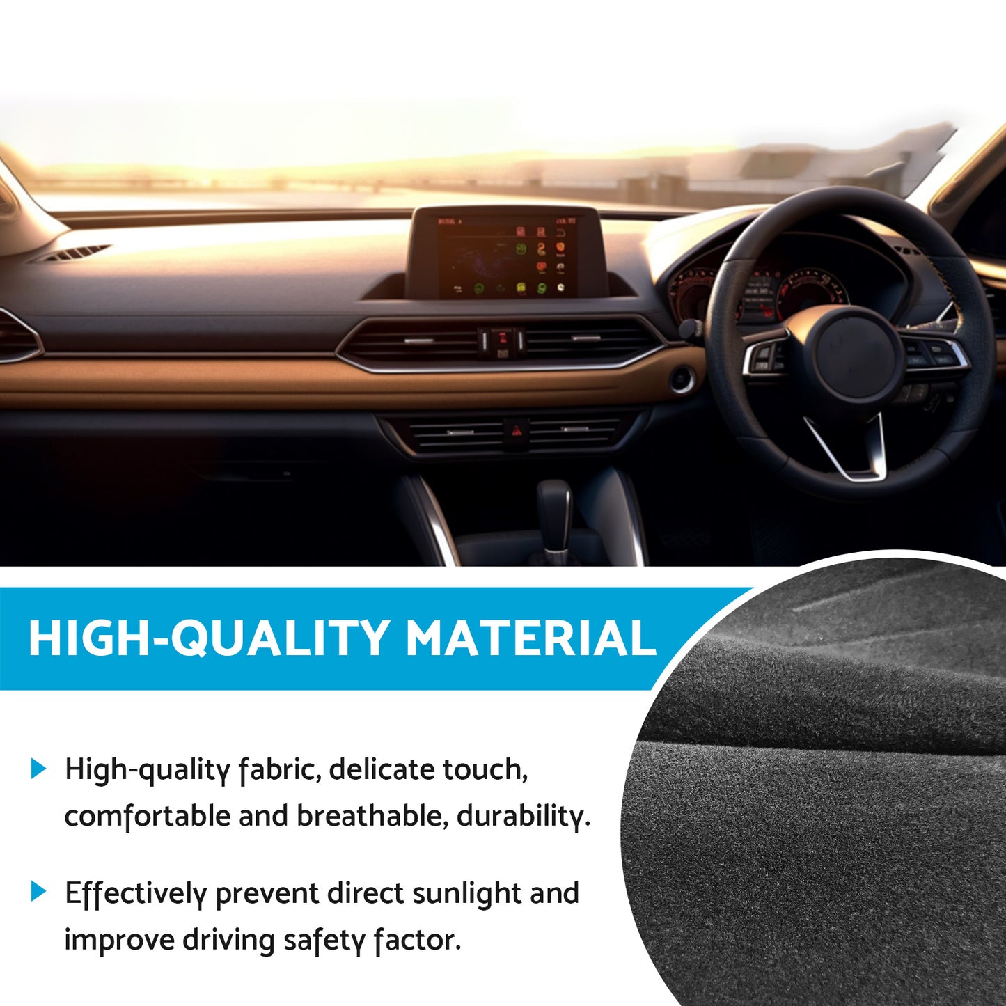 Dash Mat Dashboard Cover Suitable For Mazda CX-5 / CX-8 2017-2022 With HUD