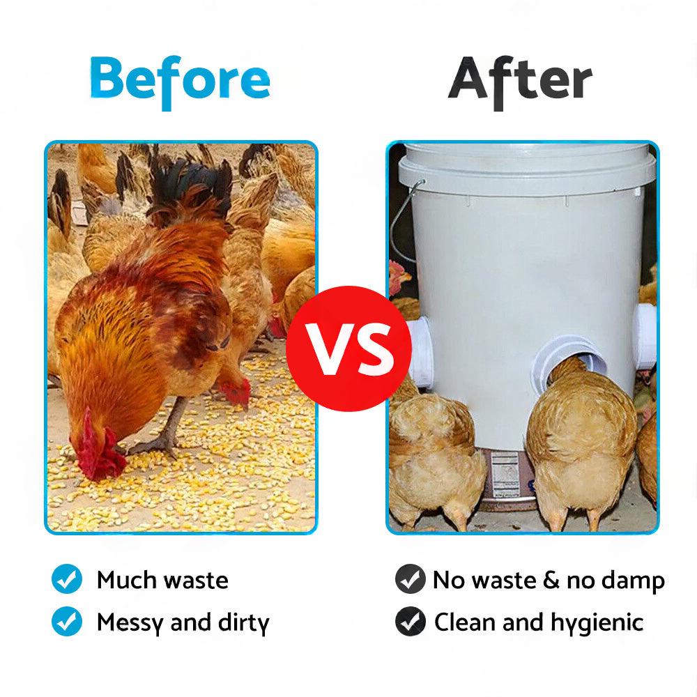 Chicken Feeder DIY Port PVC Gravity Fed Chicke Feeder