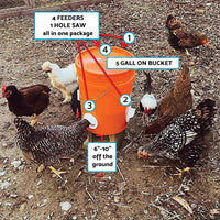 Chicken Feeder DIY Port PVC Gravity Fed Chicke Feeder