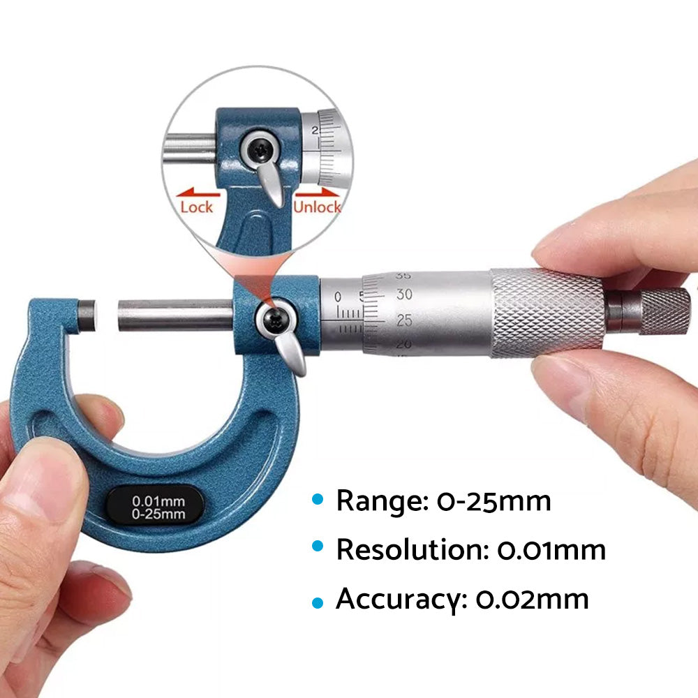 6x Outside Micrometer Set 0-6 inch Carbide Machinist Tool 0.0001 inch