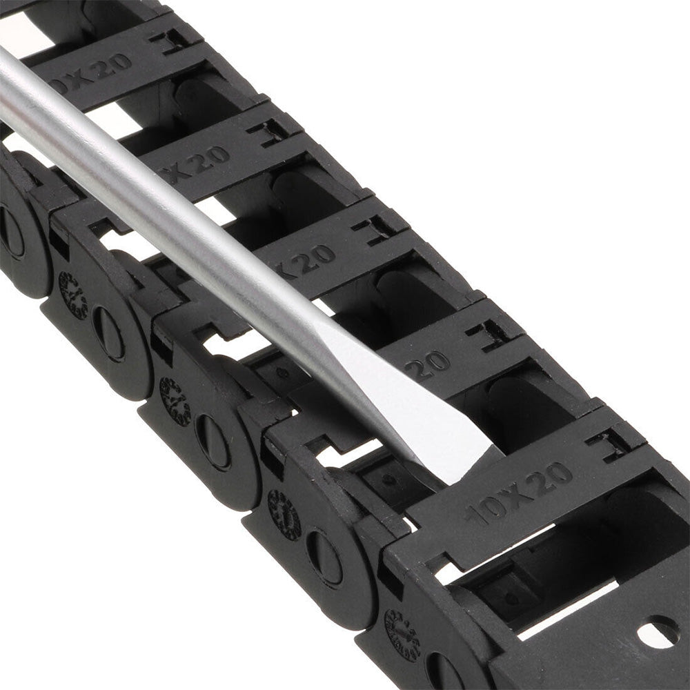 10mm x 20mm Drag Chain Cable Carrier 1Meter Open Type with End Connectors Plastic