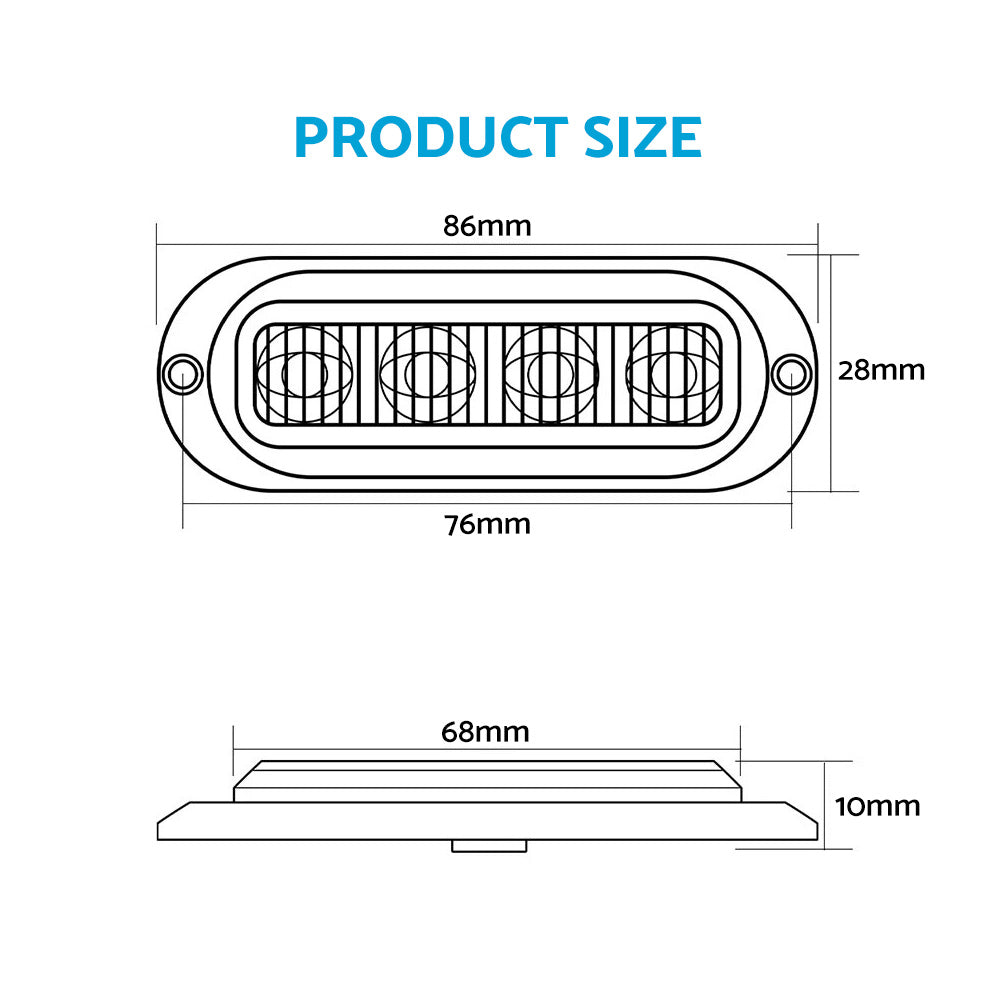 White 4LED Clearance Side Marker Light Suitable For Truck, Trailer & Caravan