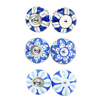 6 Pcs Cupboard Door Knobs Handles Drawer Pull Vintage Ceramic Knob Shabby Chic