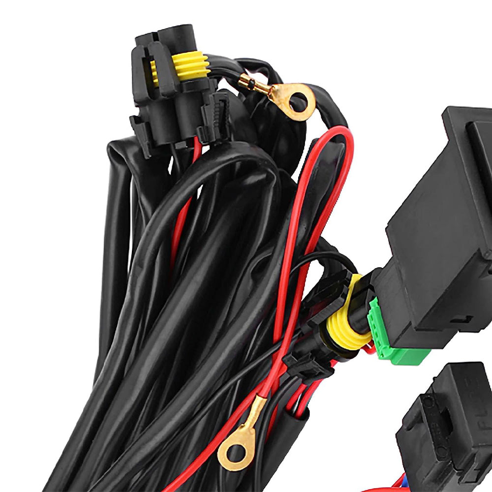 Harness Kit 12V Car LED Fog Light On Off Switch Wiring Harness Fuse Relay Kit