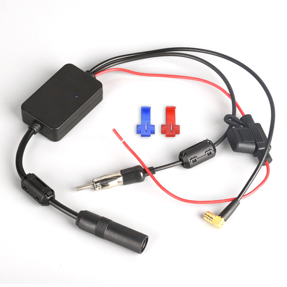Car AM FM DAB+ Radio Antenna Adapter With Amplifier Booster 12V¡§C24V Universal Fit