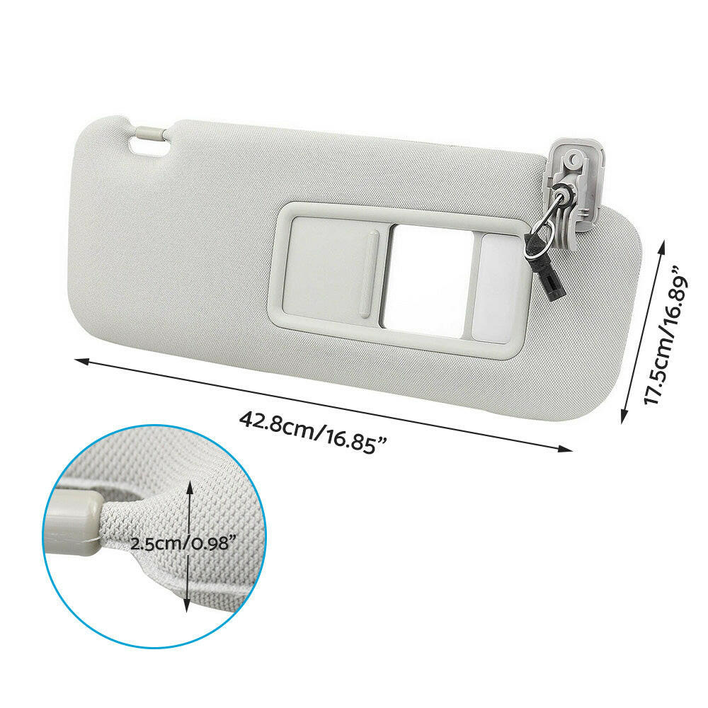 Right Side Sun Visor Sunshade With Mirror Grey Suitable For Mazda CX-9 2010¡§C2015