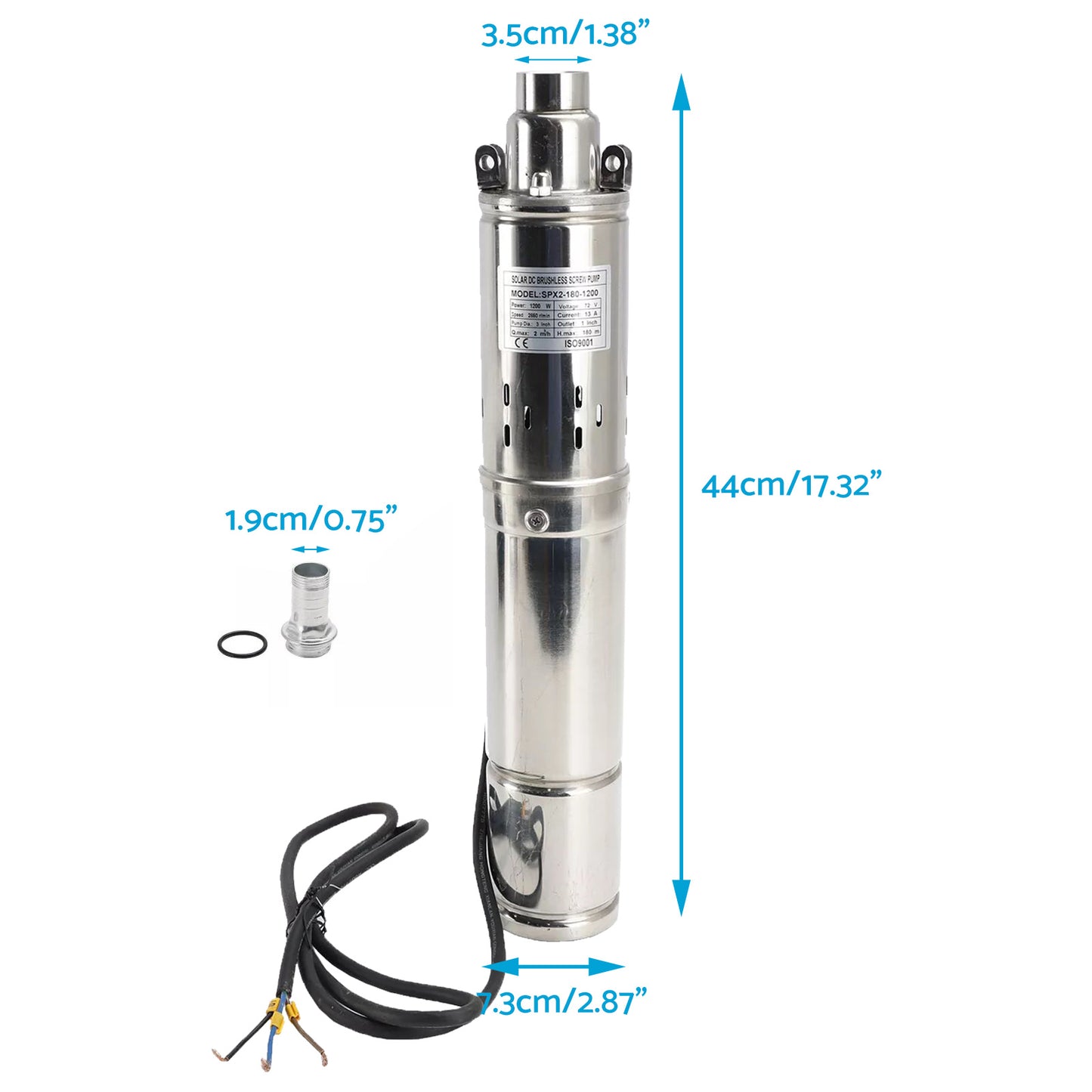 {{ 3in 48V 750W Solar Bore Pump Screw MPPT Submersible Deep Well Pump 140M }} - Buy Car Parts Online at {{ Kaka Auto Parts }}.