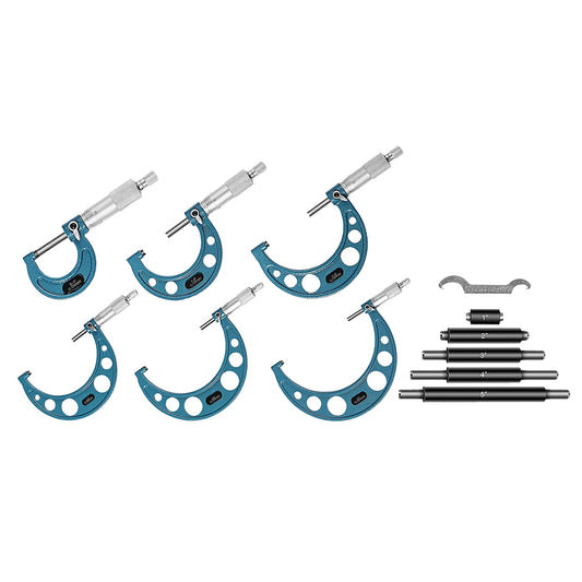 6x Precision Outside Micrometers 0-150mm Suitable For Machinist - Carbide 0.01mm