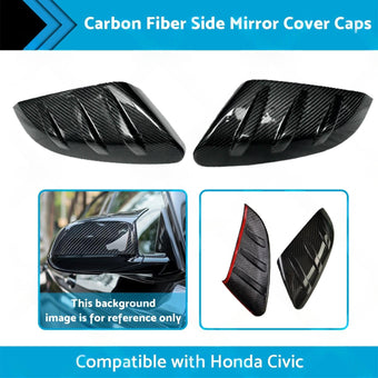 compare product 2x Carbon Fiber Side Mirror Cover Caps Suitable for 16-21 Honda Civic