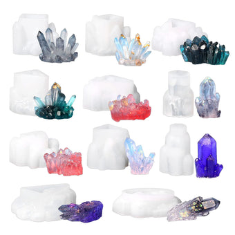 compare product Silicone Epoxy Resin Mold Suitable For Crystal Cluster / Quartz Rock Column / Icicle Stone / Gem