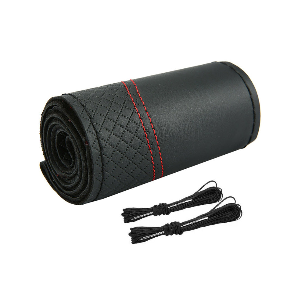 Premium Leather DIY Steering Wheel Cover Suitable For Car ¡§C 38cm Auto Protection With Needle