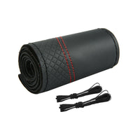 Premium Leather DIY Steering Wheel Cover Suitable For Car ¡§C 38cm Auto Protection With Needle