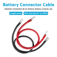 50cm 12V Battery Joiner Connector Lead Suitable For DC Wiring ¡§C 100A Cable With Red & Black Lugs