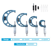 6x Outside Micrometer Set 0-6 inch Carbide Machinist Tool 0.0001 inch