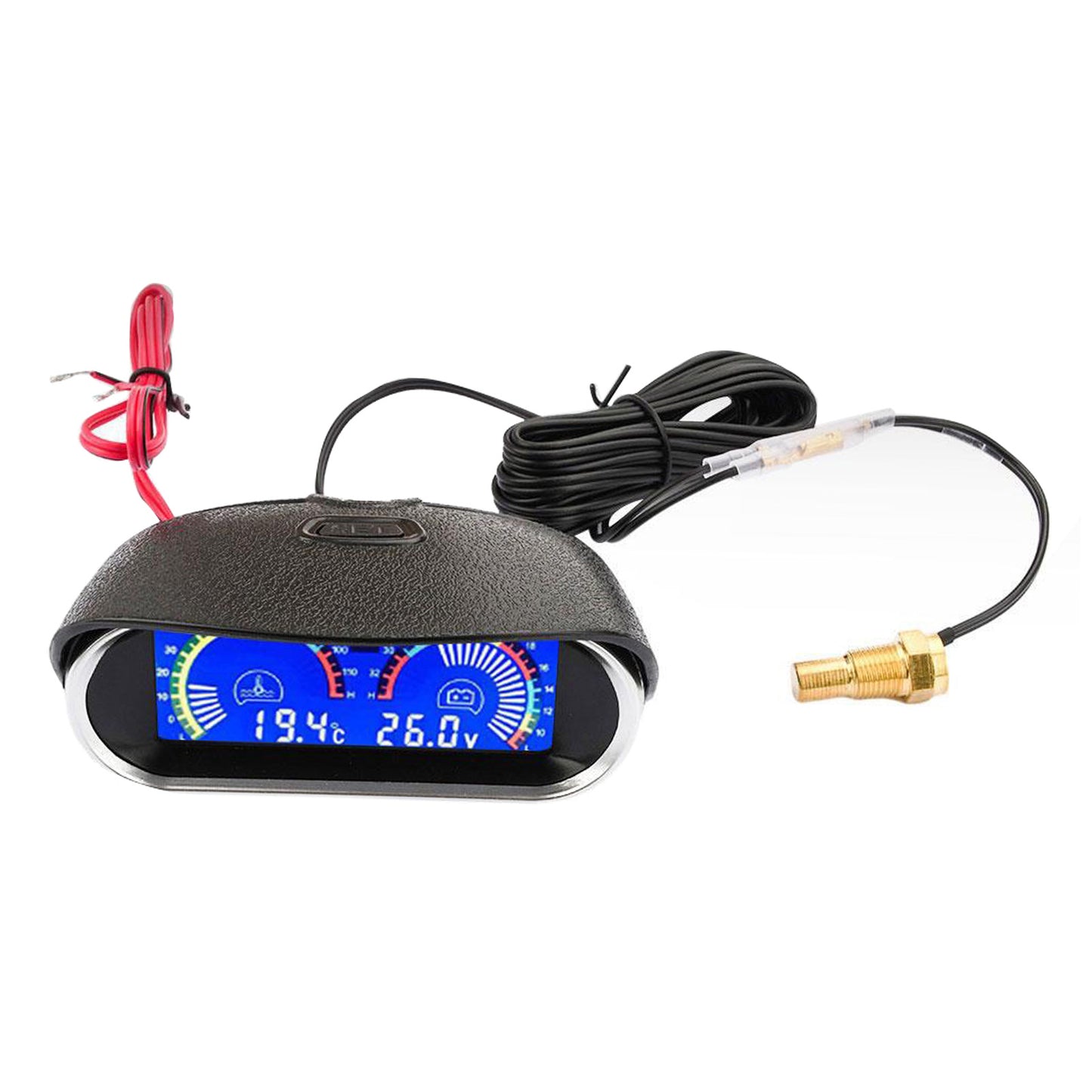 {{ 2in1 Car LCD Digital Display Gauge Water Temperature Meter Voltmeter Horizontal }} - Buy Car Parts Online at {{ Kaka Auto Parts }}.